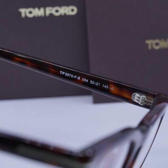 Tom Ford FT5870-F-B 054 Square Eyeglasses - Red Havana 52mm - Picture 6 of 9